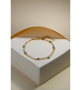 Gümüş " Lapis Taşlı" Tasarım Bileklik (Gold)