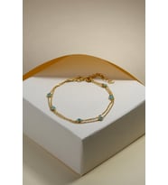 Gümüş " Lapis Taşlı" Tasarım Bileklik (Gold)