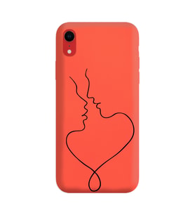 Iphone XR Çizgi Tasarımlı Turuncu Lansman Telefon Kılıfı