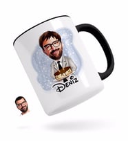 BK Gift Kişiye Özel Erkek Doğum Günü Karikatürlü Siyah Kupa Bardak-4