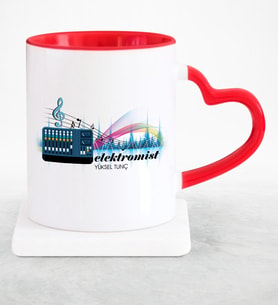 BK Gift Kişiye Özel Mesleki Elektromist Kırmızı Kalpli Kupa Bardak