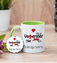 Veteriner Hekimi Yeşil Kupa Bardak Ve Anahtarlık Set
