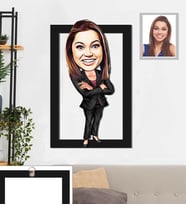 Kişiye Özel Patron Karikatürlü 3D Ahşap Tablo 30x47 Bayan-6