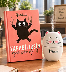 Yapabilirsin Kedicik Defter & Sevimli Kedi H2o Hava Nemlendirici