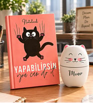 Yapabilirsin Kedicik Defter & Sevimli Kedi H2o Hava Nemlendirici