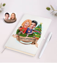 BK Gift Kişiye Özel Yılın En Mükemmel Çifti Karikatürlü Beyaz Defter ve Kalem Hediye Seti-64
