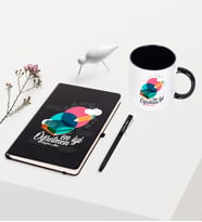 BK Gift Kişiye Özel En İyi Öğretmen Temalı Siyah Defter Kalem Kupa Seti - 3