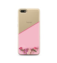 Kesik Çiçek Tasarımlı Süper Şeffaf Silikon Telefon Kılıfı Huawei Honor 7s-Y5 (20