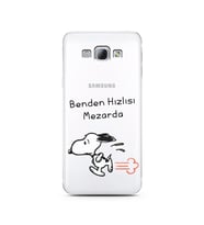 Snoopy Tasarımlı Süper Şeffaf Silikon Telefon Kılıfı Samsung A8 (2015)  