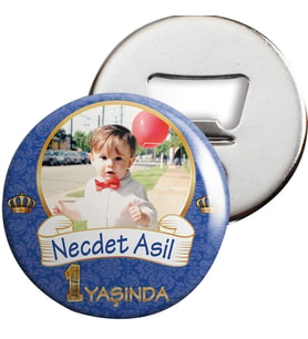Lacivert Gold Taçlı Konsept Açacaklı Magnet Kişiye Özel