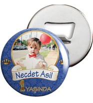 Lacivert Gold Taçlı Konsept Açacaklı Magnet Kişiye Özel