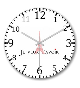 Je Veux t'Avoir Duvar Saati Bombeli Gercek Cam