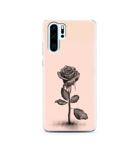 Gül Tasarımlı Süper Şeffaf Silikon Telefon Kılıfı Huawei P30 Pro 