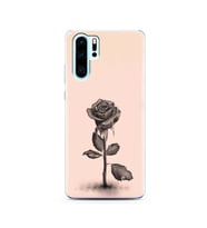 Gül Tasarımlı Süper Şeffaf Silikon Telefon Kılıfı Huawei P30 Pro 
