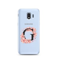 Pembe Çiçekli Harf Tasarım Süper Şeffaf Silikon Telefon Kılıfı Samsung J2 Pro (2