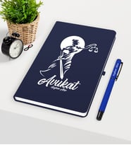 BK Gift Kişiye Özel Avukat Temalı Lacivert Defter Kalem Seti - 15