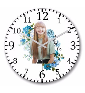 Blackpink Lisa    Duvar  Saati Bombeli Gercek Cam