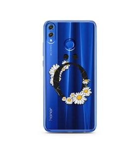 Papatya Harf Tasarım Süper Şeffaf Silikon Telefon Kılıfı Huawei Honor 8x Ö-Harfi