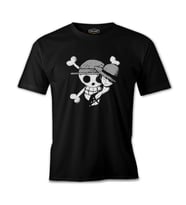 One Piece - Luffy Straw Hat 4 Siyah Erkek Tshirt