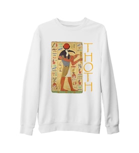 Thoth Beyaz Kalın Sweatshirt