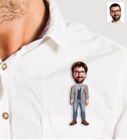 BK Gift Kişiye Özel Karikatürlü Erkek Broş - 2