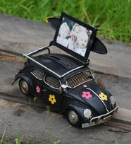 Dekoratif  Metal Woswos Araba Fotoğraf Çerçeveli  Kumbaralı