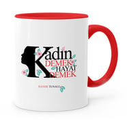 BK Gift Kişiye Özel Kadınlar Günü Kırmızı Kupa Bardak  3