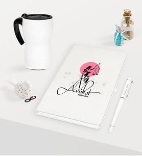 BK Gift Kişiye Özel Avukat Temalı Beyaz Defter Kalem ve Termos Mug Seti - 10 (Model 1)