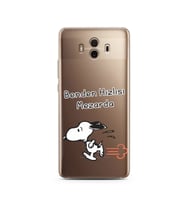 Snoopy Tasarımlı Süper Şeffaf Silikon Telefon Kılıfı Huawei Mate 10 Pro 