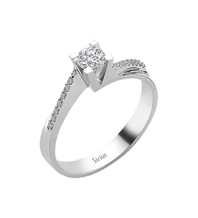 Sirius G Renk Toplam 0,37 Karat Pırlanta Tektaş Yüzük 0724R0055