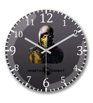 Mortal Kombat1 Duvar Saati Bombeli Gercek Cam