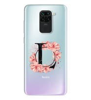 Pembe Çiçekli Harf Tasarım Süper Şeffaf Silikon Telefon Kılıfı Xiomai Redmi Note