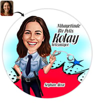 BK Gift Kişiye Özel Bayan Polis Karikatür Baskılı Yaş Pasta İçin Yenilebilir Şekerli Kağıt  1(Sadece Kağıt)