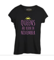 Burç - November Queens Siyah Kadın Tshirt
