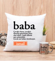 Baba Kelime Anlamı Yastık ve Silver Kupa Bardak