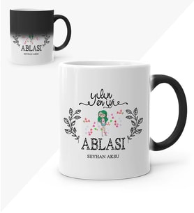 BK Gift Kişiye Özel Yılın En İyi Ablası Sihirli Kupa Bardak  1