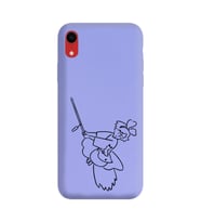 Iphone XR Çizgi Tasarımlı Mor Lansman Telefon Kılıfı