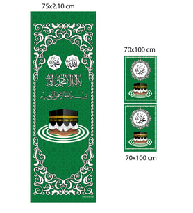 Minber Örtüsü - Storlu Perde - Yeşil Renk - 3'lü Set