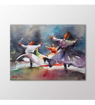 Arty Tablo Suluboya Semazenler Tablo (Karışık)