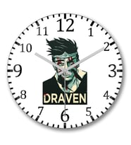 League Of Legends Draven1 Duvar Saati Bombeli Gercek Cam