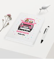 BK Gift Kişiye Özel Direksiyon Öğretmeni Temalı Beyaz Defter Kalem Hediye Seti - 1