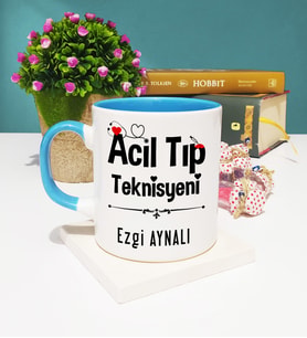 Acil Tıp Teknisyeni Tasarımlı Kişiye Özel Acil Tıp Teknisyeni Kupa Bardak Mavi
