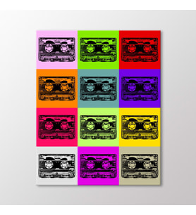 Arty Tablo Colourful Casettes Tablo (Karışık)