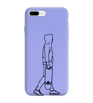 Iphone 7 Plus Çizgi Tasarımlı Mor Lansman Telefon Kılıfı