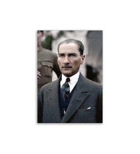 Atatürk Posteri Deri Kanvas Tablo 50x70cm