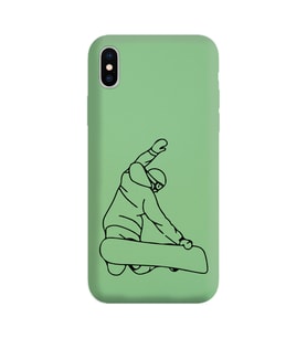 Iphone Xs Çizgi Tasarımlı Yeşil Lansman Telefon Kılıfı
