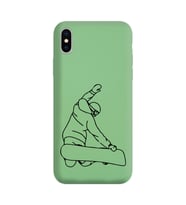 Iphone Xs Çizgi Tasarımlı Yeşil Lansman Telefon Kılıfı