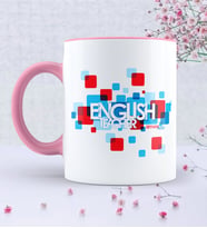 BK Gift Kişiye Özel İngilizce Öğretmeni Pembe Kupa Bardak  3