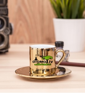 Otomotiv Mühendisi Gold Türk Kahvesi Fincanı