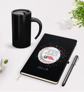 BK Gift Kişiye Özel 2024 Sana Mutluluk Getirsin Siyah Defter Kalem Termos Mug Seti - 1